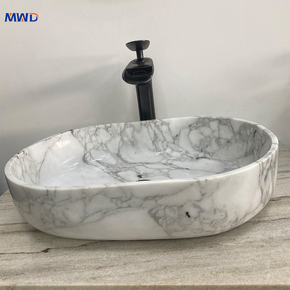 counter natural white marble Stone Wash Basin sink