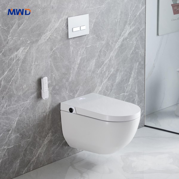 MWD-CERAMICS SMART One-Piece Wall-Hung Toilet – Intelligent Heated Bidet with Remote Control & Massage Features