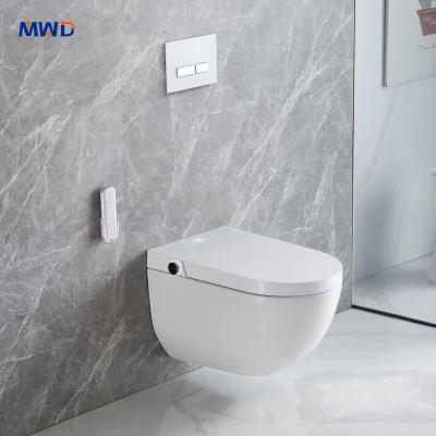 MWD-CERAMICS SMART Einteiliges Wand-WC – Intelligentes beheiztes Bidet mit Fernbedienung und Massagefunktionen