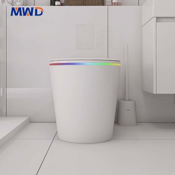Modern Floor Mounted Ceramic Toilet with Siphon Flushing & Heated Seat – Advanced Features for Hotels & Contemporary Bathrooms
