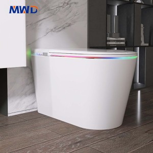 Watermark WELS RCM Approved MWD Floor Mounted Siphonic S-Trap Smart Toilet Heated Seat Bidet Intelligent WC Bidet for Hotel OEM