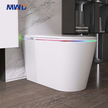Watermark WELS RCM Approved MWD Floor Mounted Siphonic S-Trap Smart Toilet Heated Seat Bidet Intelligent WC Bidet for Hotel OEM