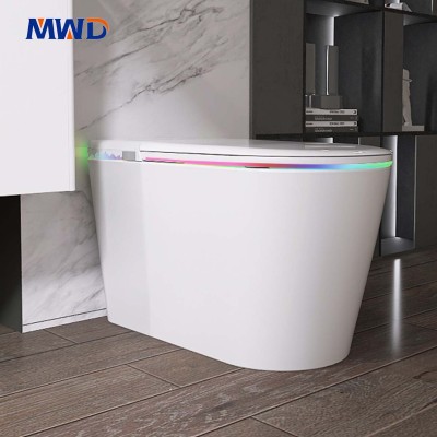 Watermark WELS RCM Approved MWD Floor Mounted Siphonic S-Trap Smart Toilet Heated Seat Bidet Intelligent WC Bidet for Hotel OEM