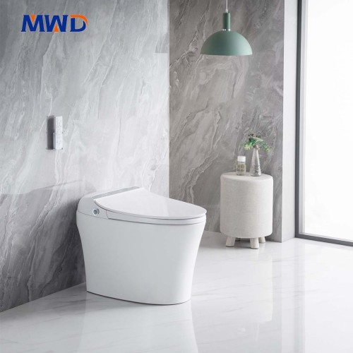 Inodoro inteligente de una pieza MWD-CERAMICS con asiento calefactado, bidé, secador de aire caliente y pantalla LED – Inodoro cerámico resistente al agua IPX4