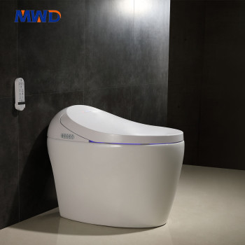 MWD-CERAMICS Smart One-Piece Ceramic Toilet – Bidet Function, Heated Seat, Remote Control, Warm Air Drying & IPX4 Waterproof Design (110V–220V)