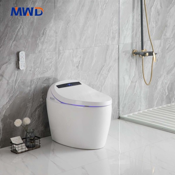 MWD-CERAMICS Smart One-Piece Toilet with Bidet, Heated Seat, Remote Control & Auto Flush | Siphon Flushing | IPX4 Waterproof
