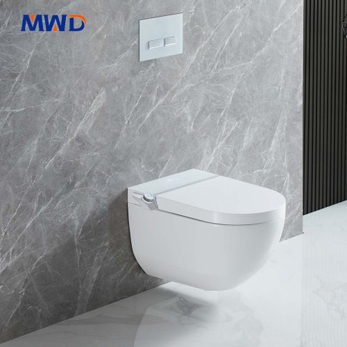 MWD-CERAMICS Smart One-Piece Wall-Hung Toilet | Heated Bidet Toilet with Adjustable Wash, Drying & Safety Features