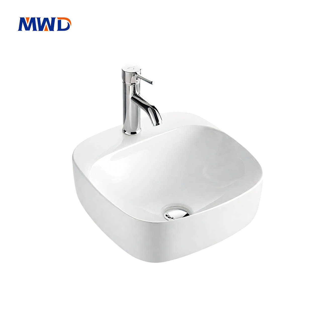 white rectangular vessel sink
