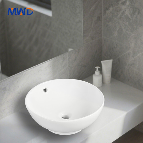 MWD Modern Ceramic Bathroom Vanity Sink - Elegant Porcelain Basin
