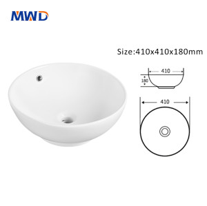 MWD Modern Ceramic Bathroom Vanity Sink - Elegant Porcelain Basin