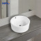 Modern Round White Ceramic Bathroom Sink – Table Top Counter Basin for Washroom and Vanity Use