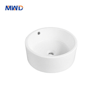 Modern Round White Ceramic Bathroom Sink – Table Top Counter Basin for Washroom and Vanity Use