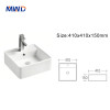 Contemporary Square White Ceramic Sink – Countertop Basin for Modern Bathroom Vanities