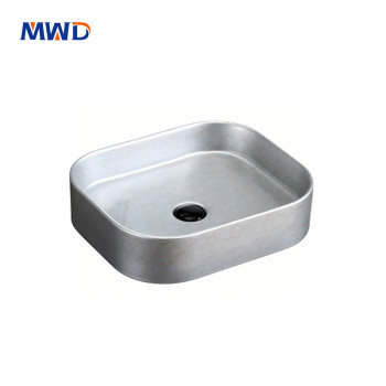 MWD Square Vessel Sink - Multi-Color Textured Ceramic Basin | Modern Countertop Bathroom Sink