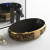 MWD Artisan Oval Vessel Sinks | Black & Gold Ceramic Basins with Textured Designs