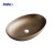 MWD Oval Art Basin - Handcrafted Marble-Touch Vessel Sink for Luxury Bathrooms, Veined Ceramic in Onyx Black / Carrara White / Sapphire Blue