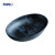 MWD Oval Art Basin - Handcrafted Marble-Touch Vessel Sink for Luxury Bathrooms, Veined Ceramic in Onyx Black / Carrara White / Sapphire Blue