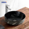 Artistic Black Ceramic Vessel Sink - MWD Basin with Textured Patterns