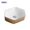 MWD Hexagon Ceramic Vessel Sink - Designer Bathroom Basin in Gold/Silver/Copper for Luxury Vanities