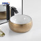 Electroplated Ceramic Vessel Sink - Round Gold/Silver Basin with Anti-Slip Base | MWD Modern Bathroom Vanity Bowl