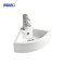 MWD Modern Ceramic Corner Sink for Small Bathrooms – Space-Saving Wall-Hung Basin with Glossy Finish, Easy to Clean & Durable