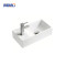 MWD Modern Wall-Mounted Ceramic Basin – 410×225mm Minimalist Bathroom Sink with Left-Side Faucet Hole | Space-Saving Design