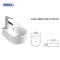 MWD Modern Wall-Mounted Ceramic Basin – Compact 340mm Bathroom Sink for Small Spaces