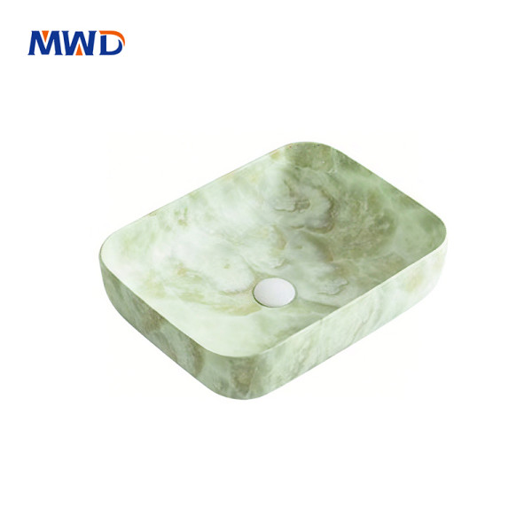 MWD Luxury Above Counter Bathroom Sink - Modern Minimalist Vessel Basin for Spa-Like Bathrooms