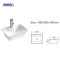MWD Modern Square Ceramic Vessel Sink -  White Bathroom Countertop Basin for Vanity
