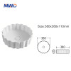 MWD Artistic White Ceramic Bathroom Sink with Handcrafted Wave Edge - Modern & Luxury Vanity Basin