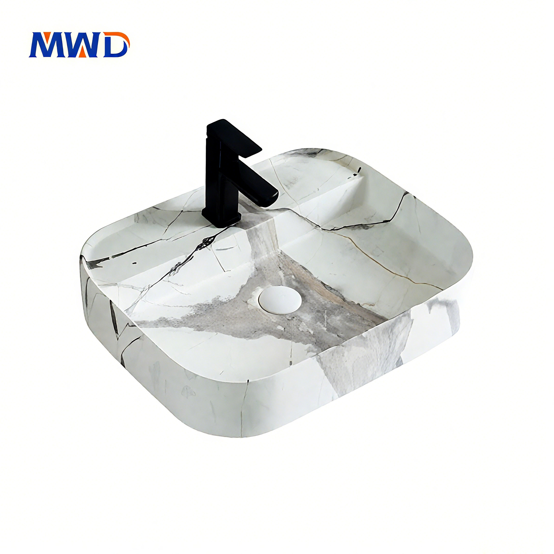 Handcrafted-white-marble-crackle-vessel-sink-modern-bathroom