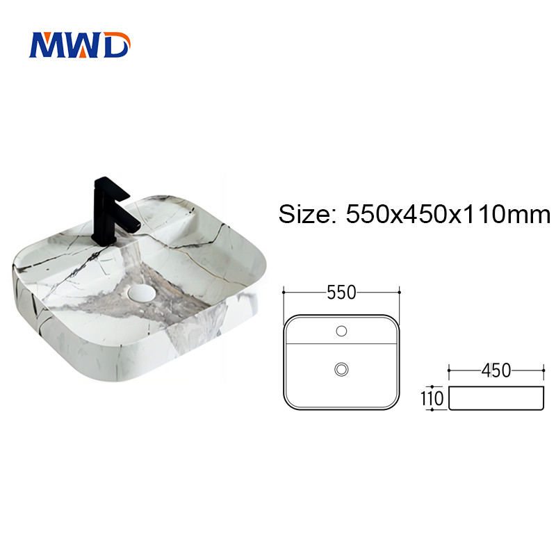Handcrafted-white-marble-crackle-vessel-sink-modern-bathroom