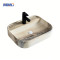 MWD Artisanal Marble-Textured Vessel Sinks | Cracked White & Layered Beige Ceramic Basins for Luxury Bathroom Vanities