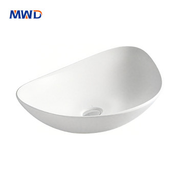MWD Triangular Ceramic Vessel Sink - Modern 55cm Art Basin for Bathroom Vanity