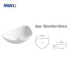 MWD Triangular Ceramic Vessel Sink - Modern 55cm Art Basin for Bathroom Vanity