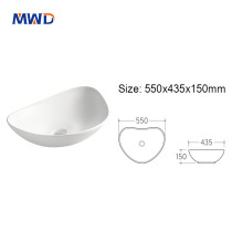 MWD Triangular Ceramic Vessel Sink - Modern 55cm Art Basin for Bathroom Vanity