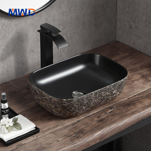 Handcrafted Ceramic Above Counter Basin | Artisan Texture Bathroom Sink | MWD 460x330x140mm