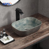 Handcrafted Ceramic Above Counter Basin | Artisan Texture Bathroom Sink | MWD 460x330x140mm