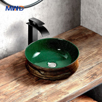 MWD Ceramics Vessel Sink - Hand-Painted Patterns (Floral/Lotus/Wood Grain/Gradient)