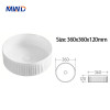 MWD Round Vessel Bathroom Sink - 360mm Textured Ceramic Basin for Countertop | Modern Minimalist Vanity
