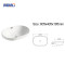 MWD White Ceramic In-counter Basin | 605x405x185mm Modern Oval Bathroom Sink | Easy-Clean & Durable