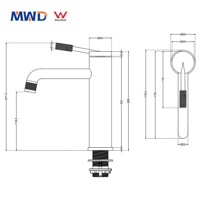 Watermark Certified Lead-Free Bathroom Basin Faucet | 304 Stainless Steel & Ceramic Disc Valve | MWD