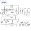 MWD Luxury Freestanding Bathtub - Original Acrylic Material, Matte/Gloss Finish Optional