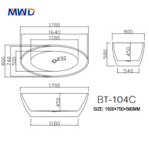 MWD Freestanding Bathtub | Premium Original Acrylic | Matte/Gloss Finish Option | Dual Sizes