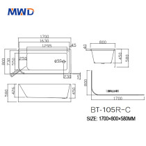 MWD Luxury Freestanding Bathtub | Premium Original Acrylic Material | Matte/Gloss Finish Optional | 1500/1700mm Sizes