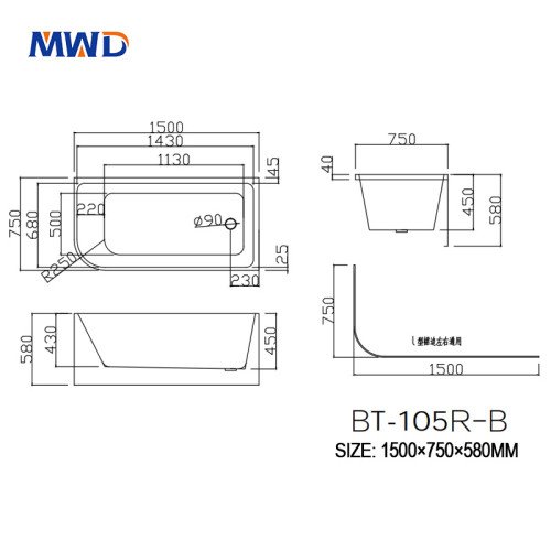 MWD Luxury Freestanding Bathtub | Premium Original Acrylic Material | Matte/Gloss Finish Optional | 1500/1700mm Sizes