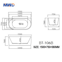 MWD Acrylic Bathtub - Premium Original Material | 3 Sizes Available | Matte/Glossy Finish