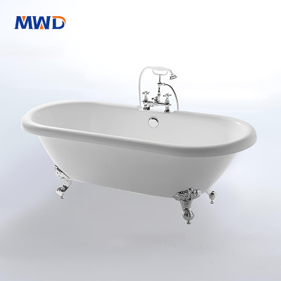 MWD BTR302-17578 67 inch Freestanding Acrylic Bathtub with Silver Legs - 1750mm x 780mm