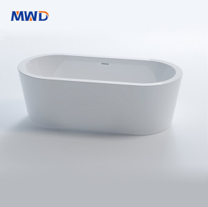 MWD Elliptical Freestanding Acrylic Bathtub - 1500mm to 1800mm Luxury Soaking Tub, Modern Design
