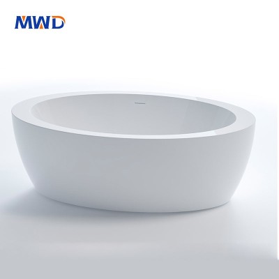 MWD Oval Acrylic Freestanding Bathtub - 1800x950x600mm & 1930x1100x680mm | Modern Luxury Soaking Tub